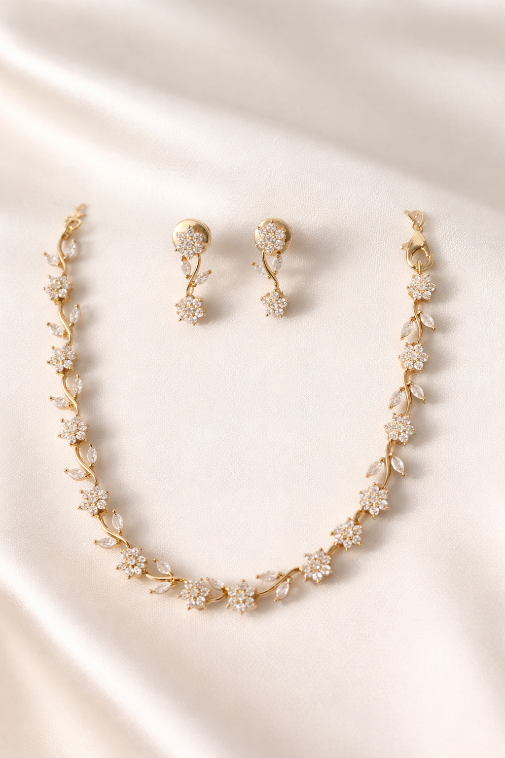 Golden Blossom Vine Necklace