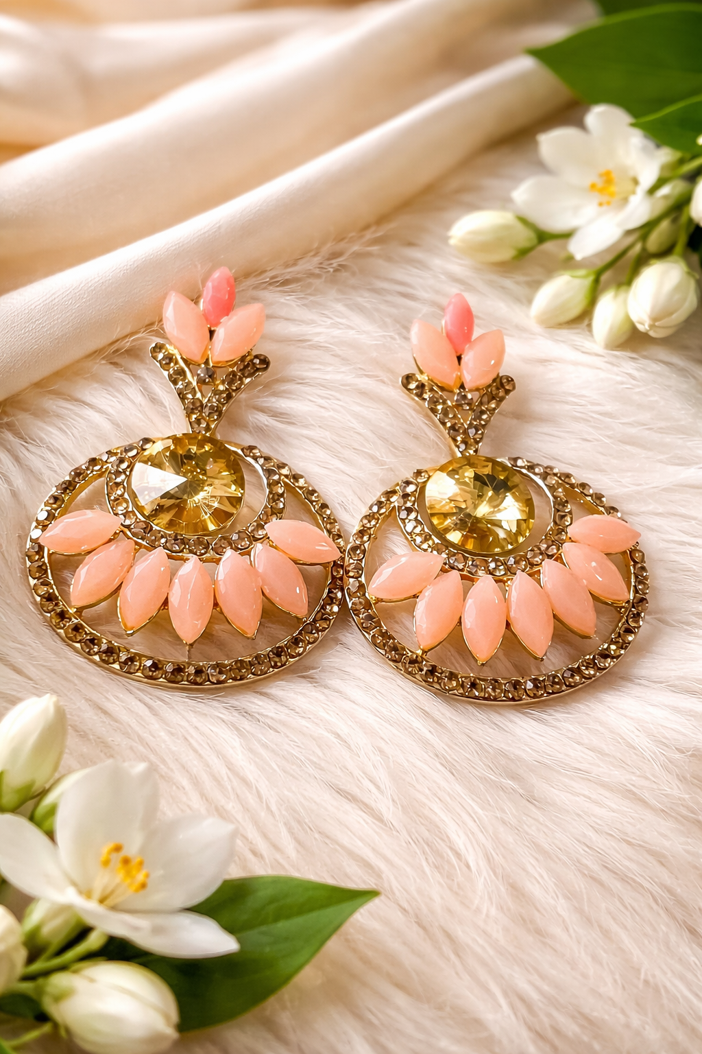 Peach Blossom Statement Earrings