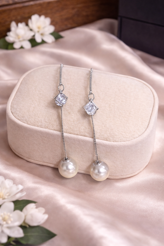 Crystal & Pearl Drop Earrings