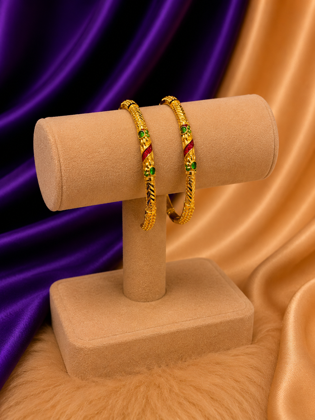 Gold Twisted Bangle Set (Set of 2)
