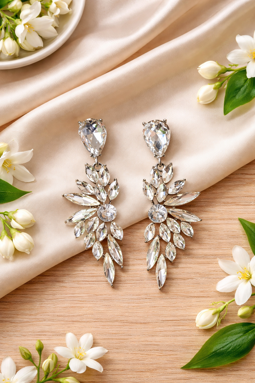 Crystal Bloom Chandeliers Earrings