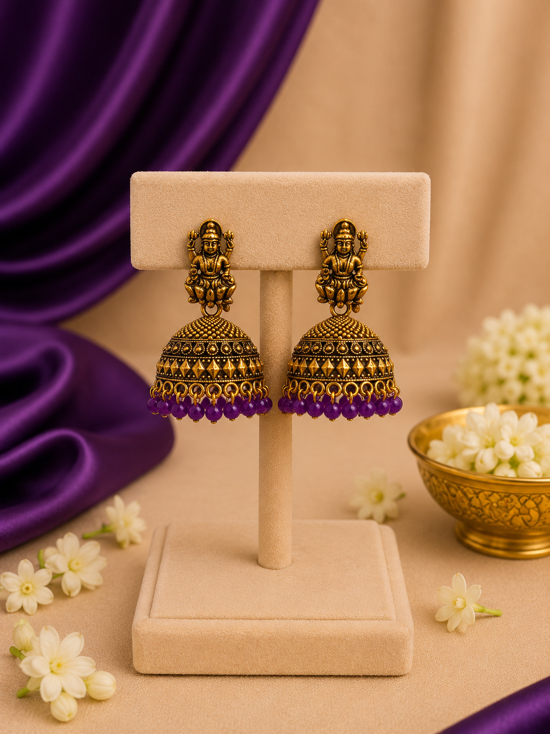Lakshmi Temple Jhumka Earrings