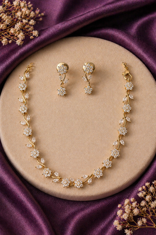 Golden Blossom Vine Necklace