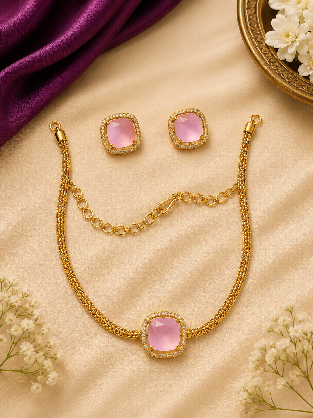 Edge Necklace & Earring Set