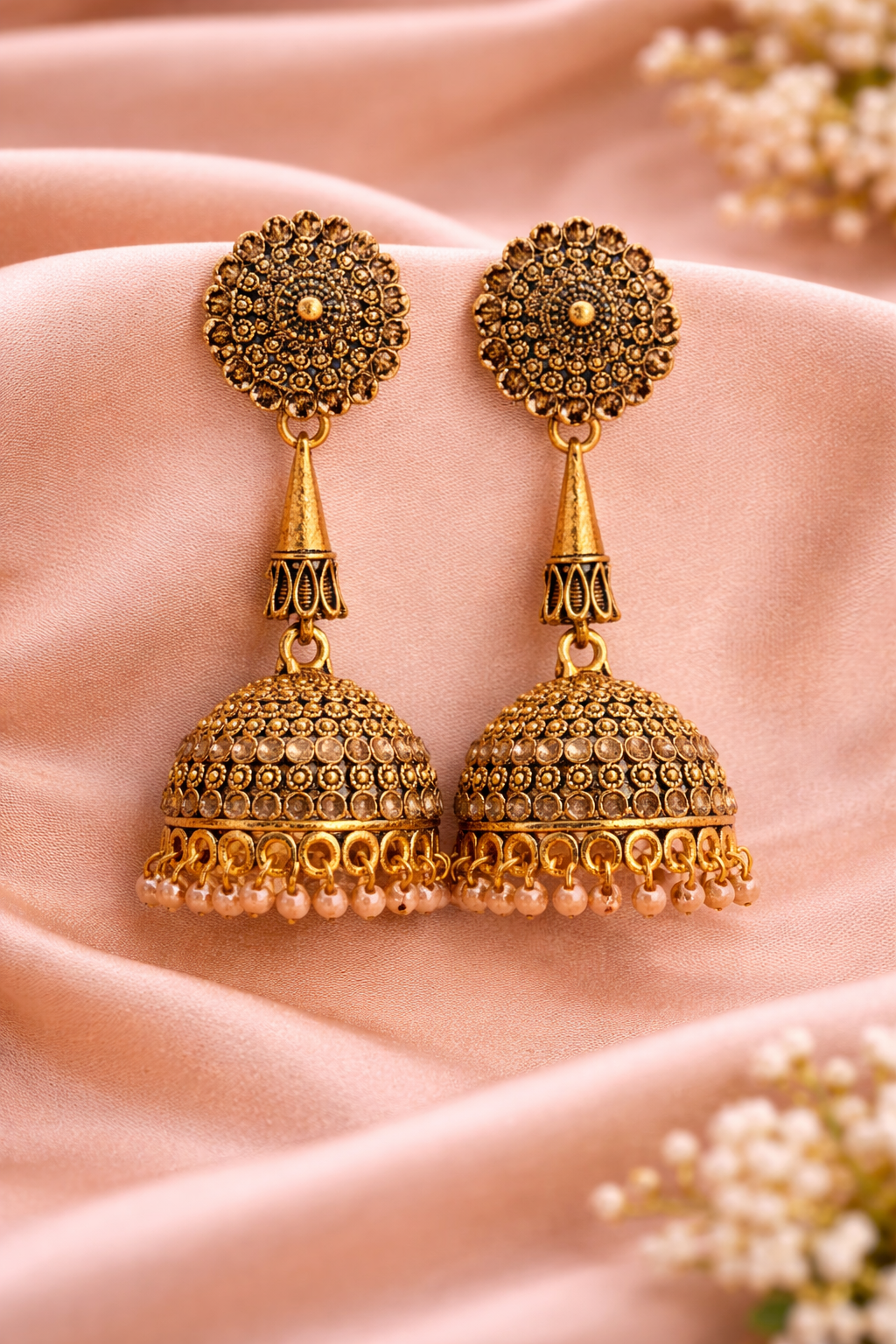 Heritage Long Drop Jhumka Earrings