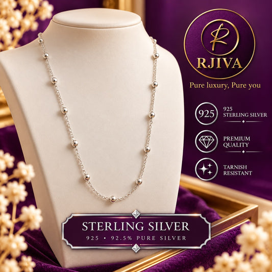 Sterling Silver Bead Chain Necklace