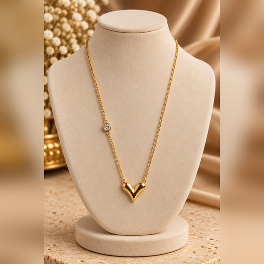 Gold Heart Pendant Necklace