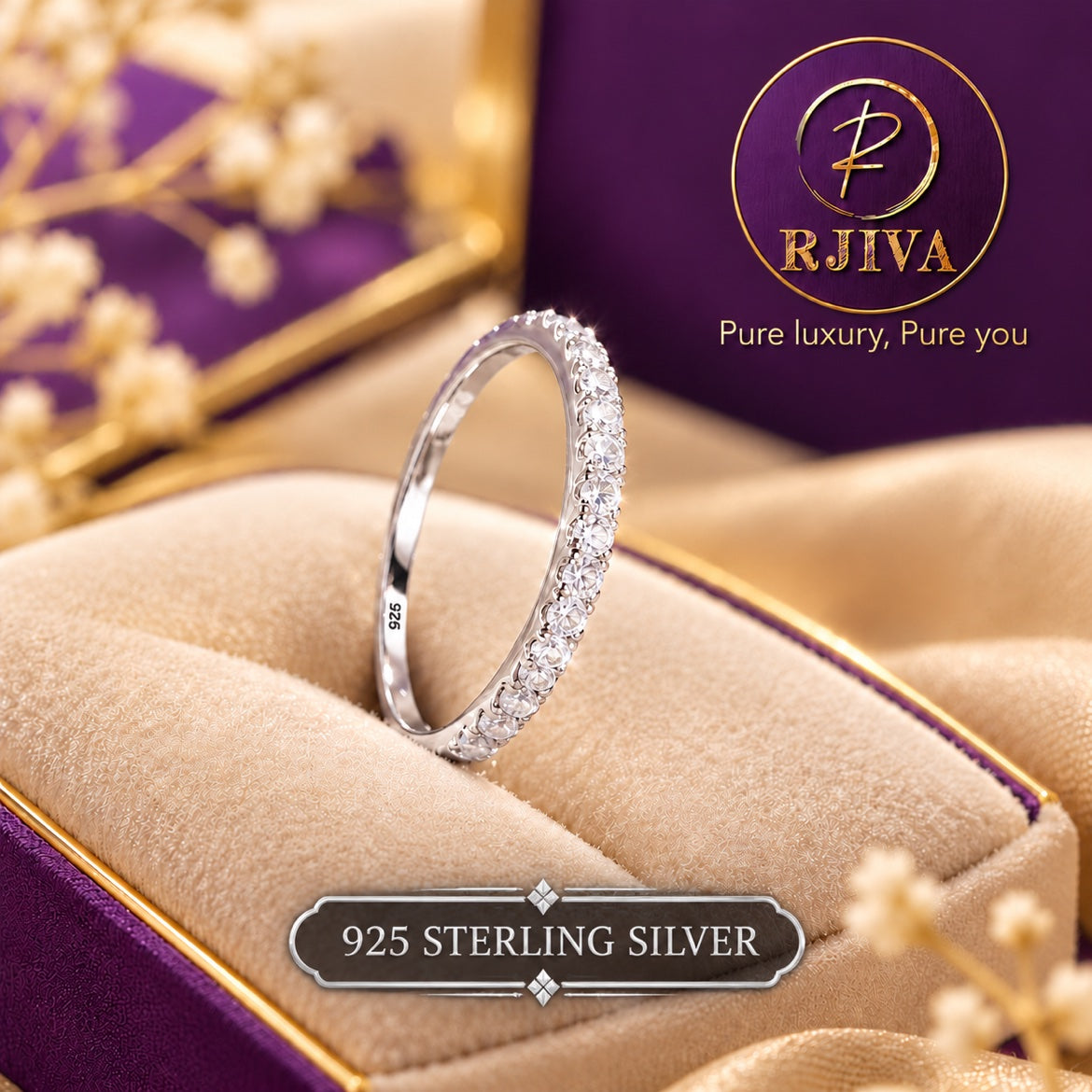Sterling Silver Slim Eternity Band Ring