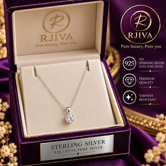 Sterling Silver Solitaire Pendant Necklace
