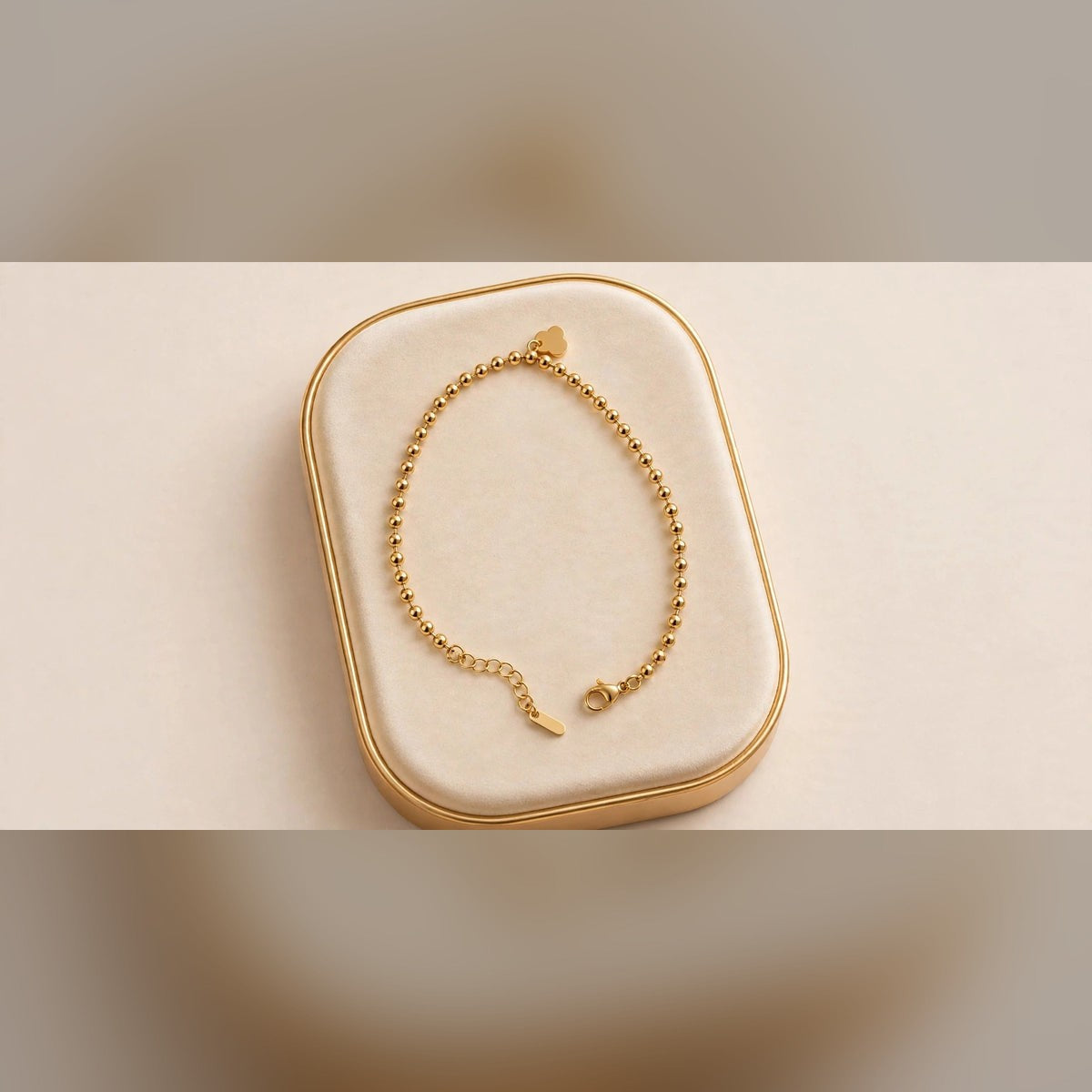 Gold Heart Bead Anklet