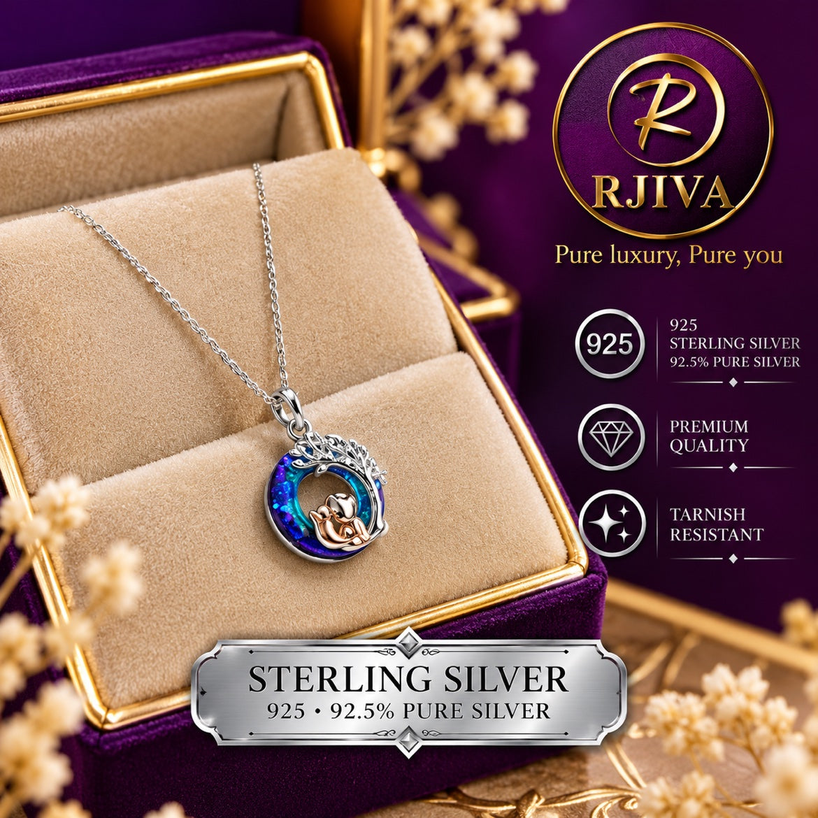 Tree of Life Blue Opal Pendant